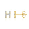 14K Gold Plated Sterling Silver Needle European And American 26 English Alphabet Letter Earrings