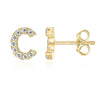 14K Gold Plated Sterling Silver Needle European And American 26 English Alphabet Letter Earrings