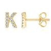 14K Gold Plated Sterling Silver Needle European And American 26 English Alphabet Letter Earrings