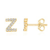 14K Gold Plated Sterling Silver Needle European And American 26 English Alphabet Letter Earrings