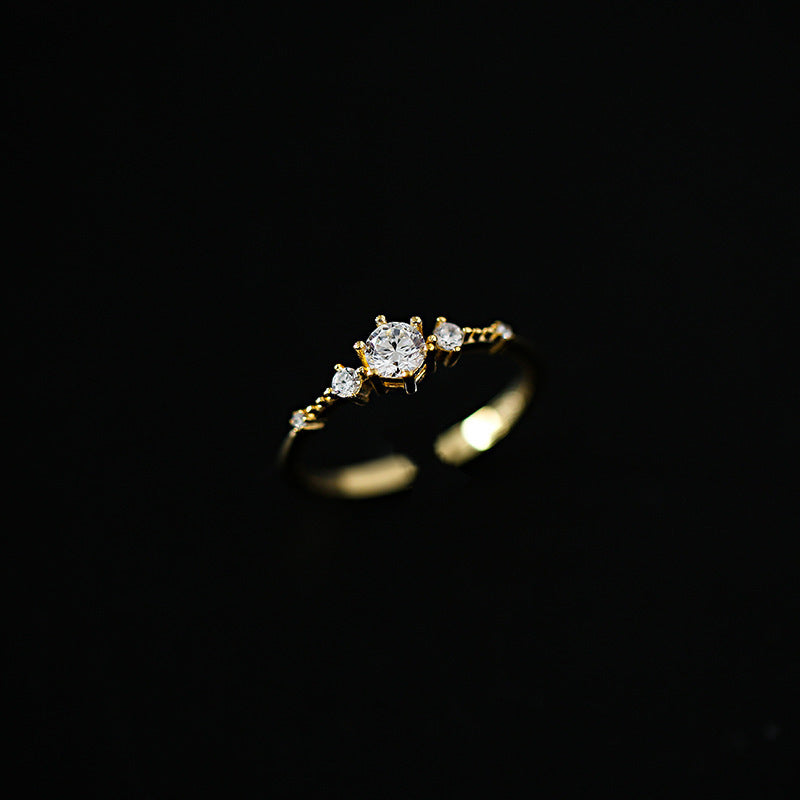 Sterling Silver Plated 14K Gold Open Ring For Women