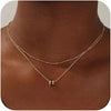 14K Gold Multi-layer English 26 Letters Small Rice-shaped Beads Necklace