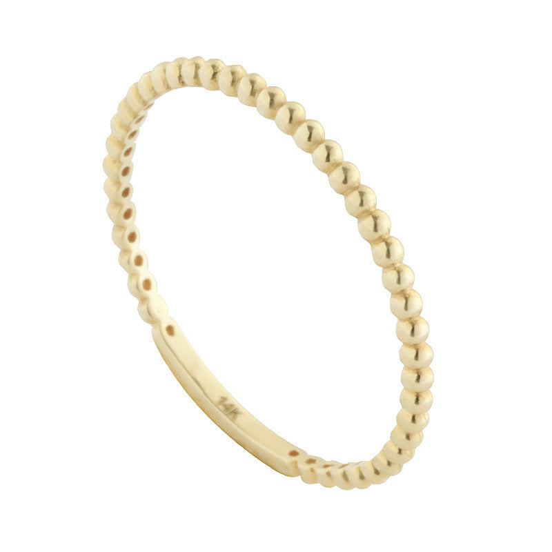 925 Sterling Silver Plated 14K Gold Style Very Simple Basic Style Stacked Ring