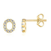 14K Gold Plated Sterling Silver Needle European And American 26 English Alphabet Letter Earrings