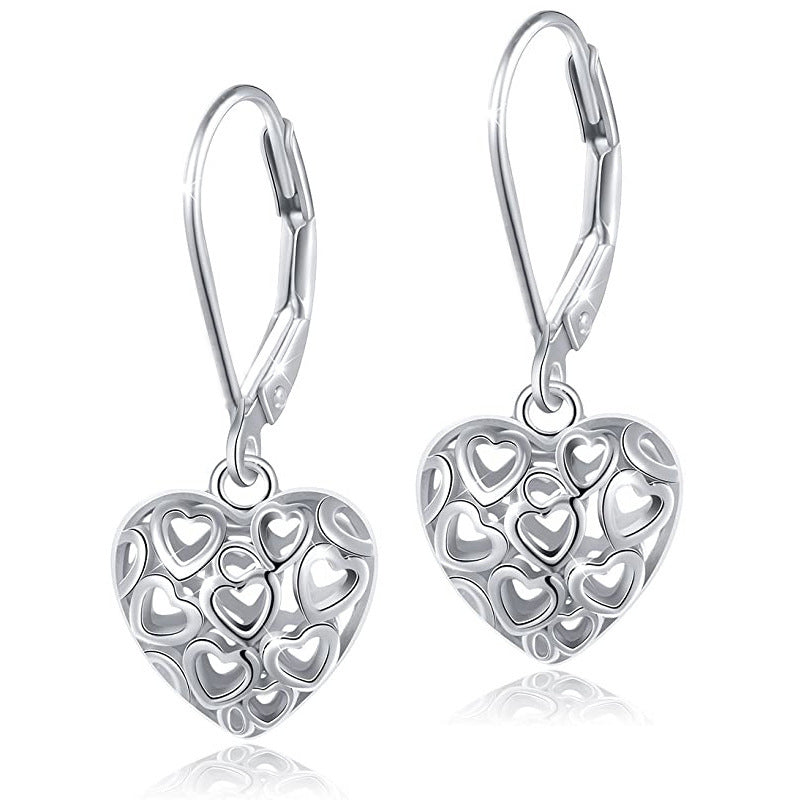Women's 14K Gold Heart-shaped Hollow Earrings