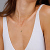 14K Gold Multi-layer English 26 Letters Small Rice-shaped Beads Necklace